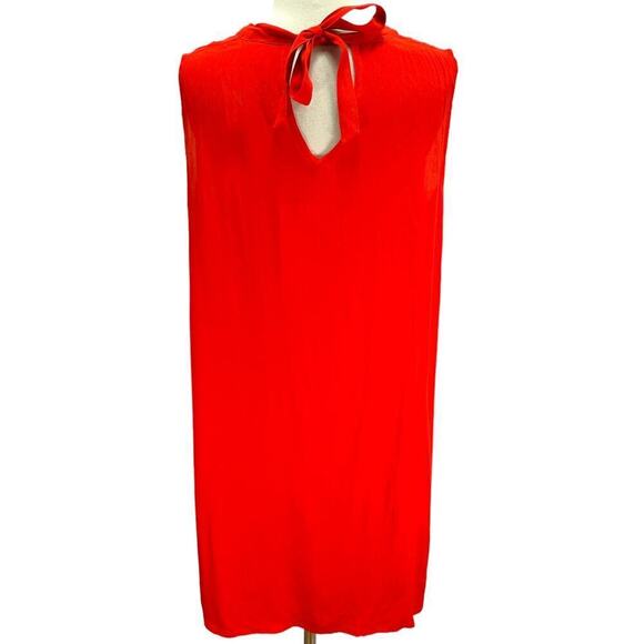Masai Women's Pleated Harper Tunic Mini Shift Dress Red Sleeveless Small NWT - Picture 4 of 9